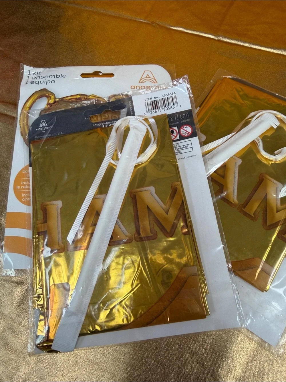 Anagram Gold Champion Trophy Foil Balloon Kit - Gold 3 trophy Mylar balloons new